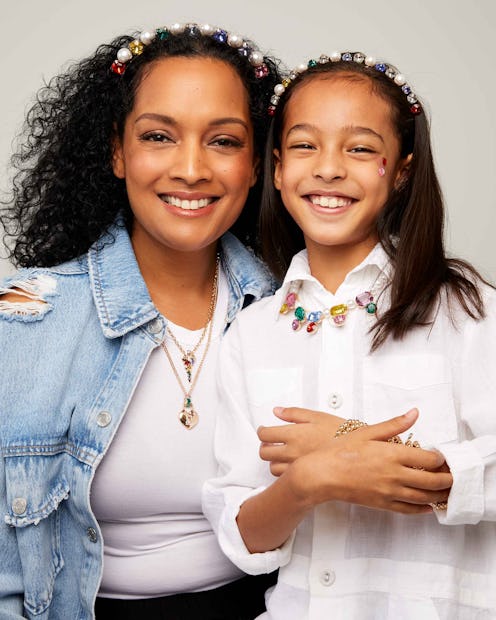 Models wearing accessories from the new Super Smalls x Anthroplogie Mommy & Me collaboration.