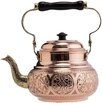 DEMMEX Engraved Solid Copper Tea Pot 