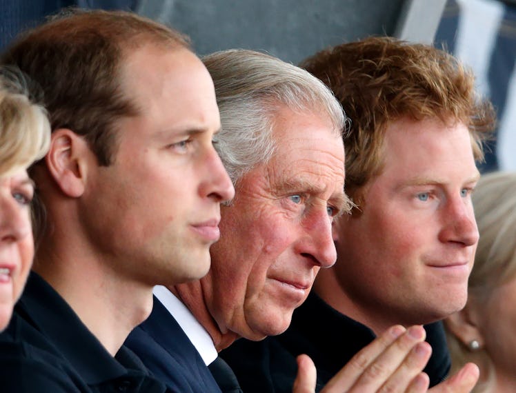 Princes William, Charles and Harry. 
