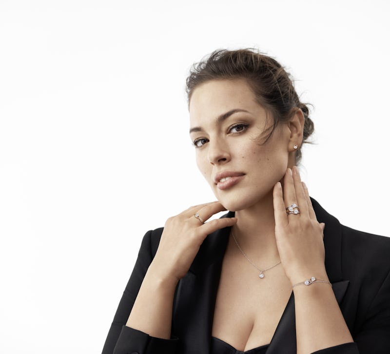 Ashley Graham models the Pandora Brilliance Collection