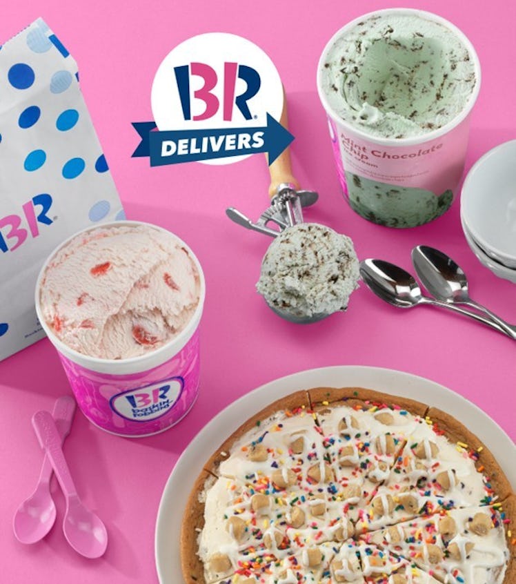 Baskin-Robbins' May 2021 flavor, Non-Dairy Strawberry Streusel, is made with oat milk.