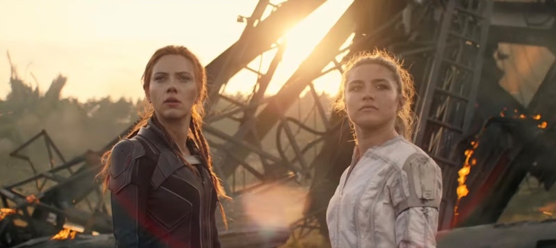 Scarlett Johansson's as Black Widow (aka Natasha Romanoff) & Florence Pugh as Yelena Belova in the '...