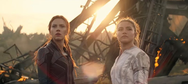 Scarlett Johansson's as Black Widow (aka Natasha Romanoff) & Florence Pugh as Yelena Belova in the '...