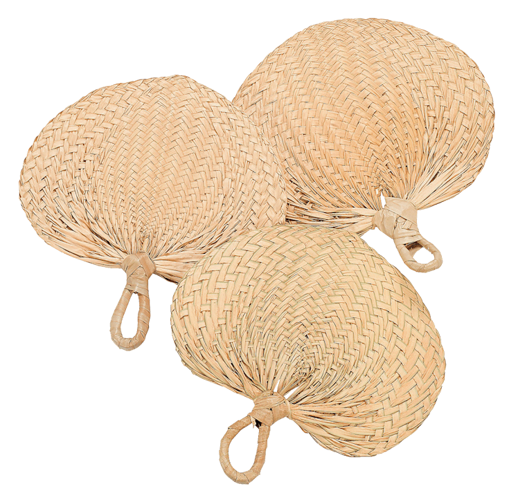 Natural Raffia Hand Fans