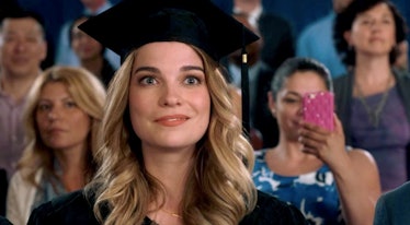 Alexis Rose sits at her graduation ceremony in an episode of 'Schitt's Creek.'