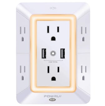 POWRUI Outlet Extender with Night Light