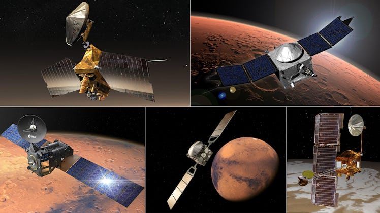 NASA’s Mars Reconnaissance Orbiter (MRO), Mars Atmospheric and Volatile EvolutioN (MAVEN), Mars Odys...