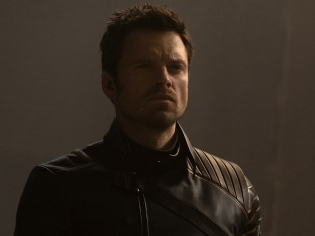Sebastian Stan as Bucky in the show Falcon and Winder Soldier.