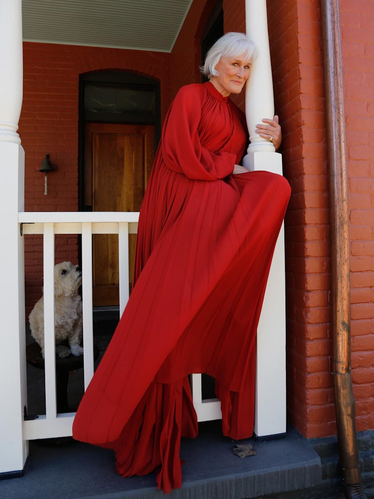Glenn Close red dress