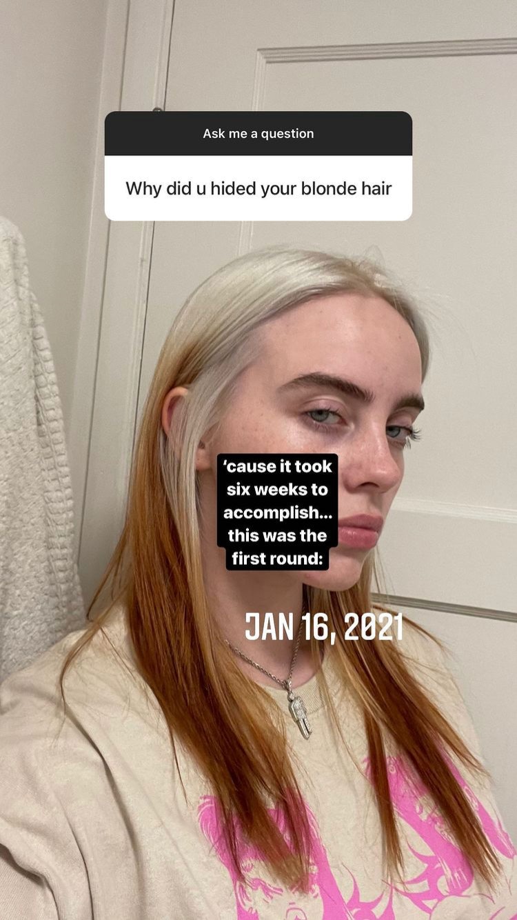 Billie Eilish Revealed She Wore A Wig For Weeks To Hide Her Blonde