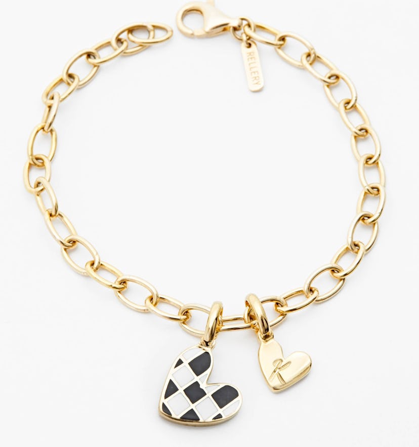 Checker Heart - Initial Bracelet