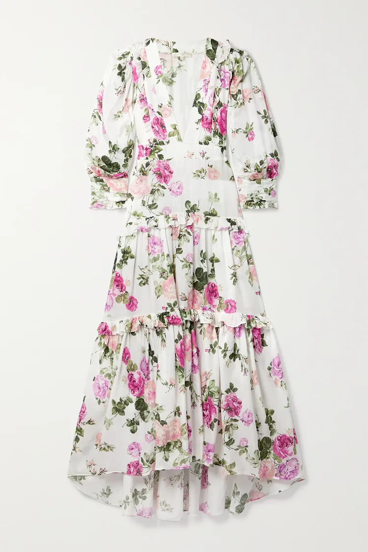 kendall jenner pink flower dress RG: @kendalljenner wears Rodarte's SS21 Pink Daisy Printed Silk Dress with Silk Daisy Bouquet Accents on Easter Sunday. #rodarte #springinbloom #daisies #kendalljenner