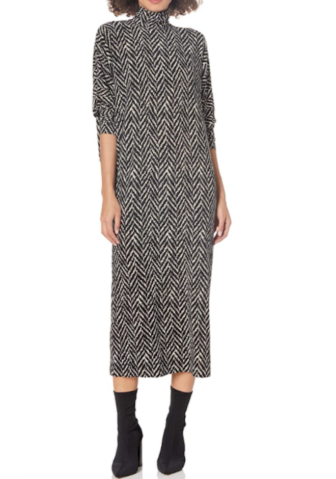 Norma Kamali Herringbone Tweed Dress