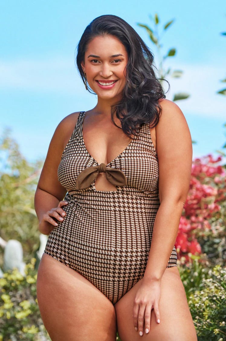 Cupshe Rachel Houndstooth Plus Size One Piece Swimsuit