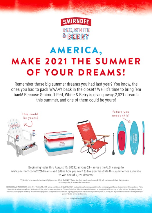 Smirnoff's Summer of 2,021 Dreams giveaway includes so many sweet prizes. 