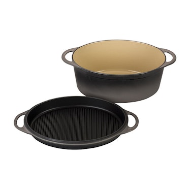 Oval Dutch Oven with Grill Pan Lid