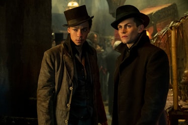 KIT YOUNG as JESPER FAHEY and FREDDY CARTER as KAZ BREKKER in SHADOW AND BONE