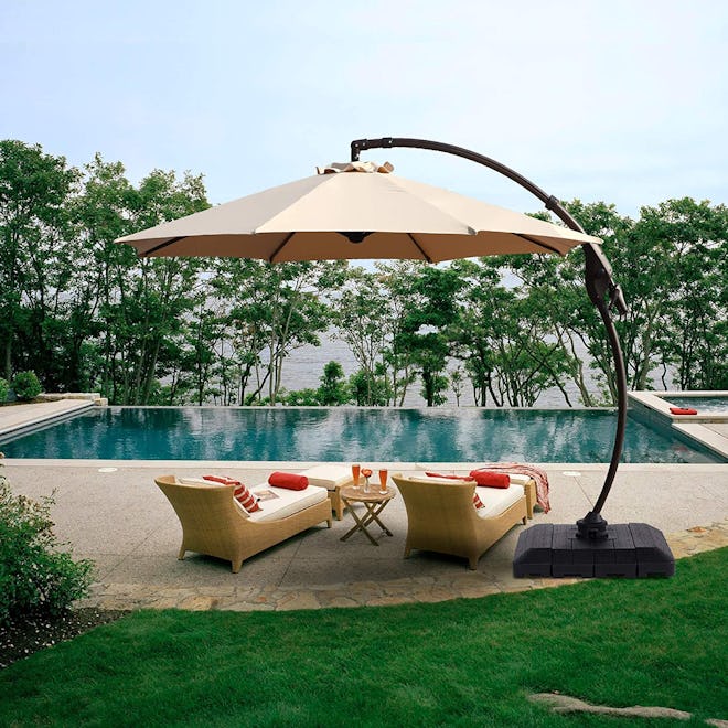 Grand patio Curvy Aluminum Offset Umbrella (11 Feet)