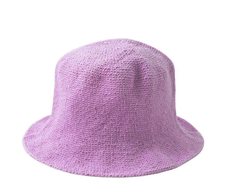 Florette Crochet Bucket Hat in Lilac Purple