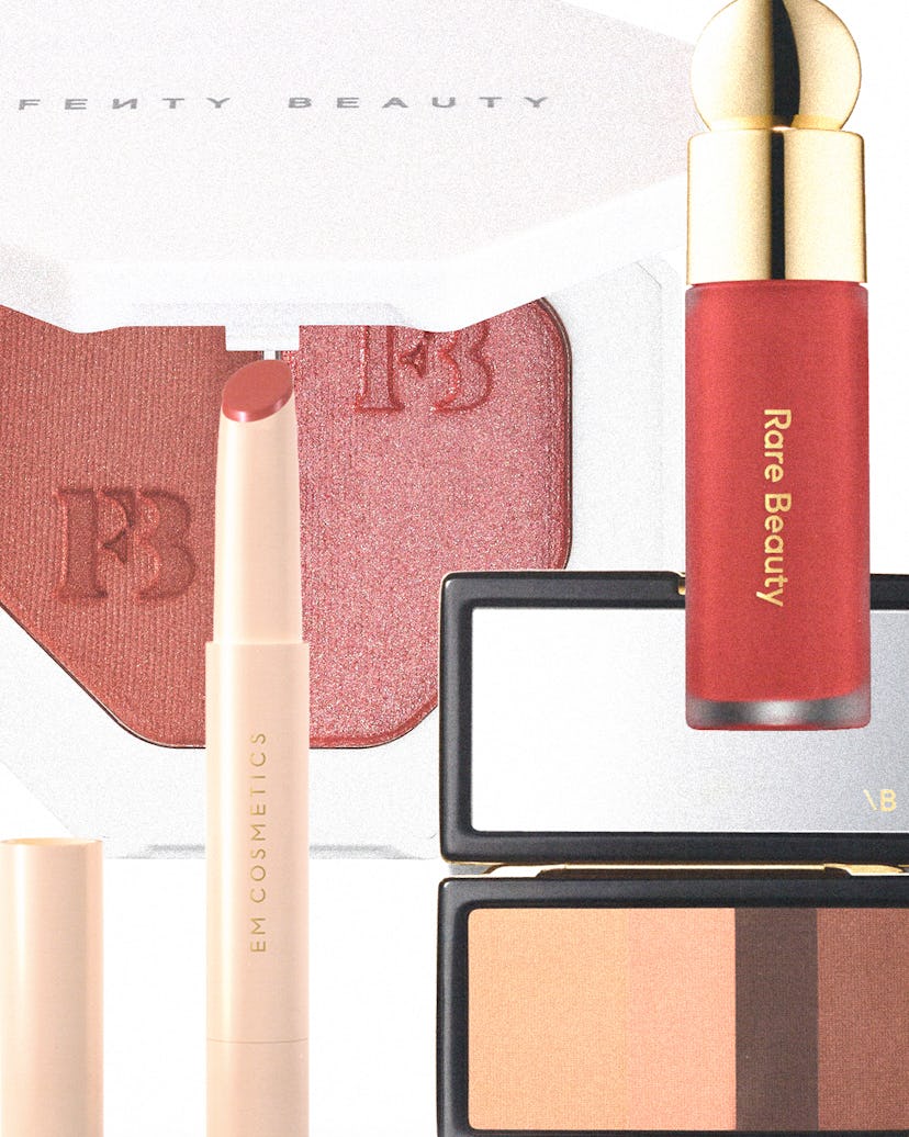 A collage with celebrity beauty products that are actually worth the hype