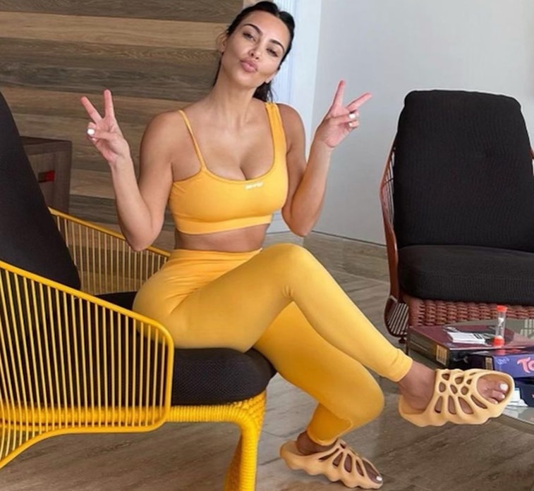 Kim Kardashian Yeezy slides