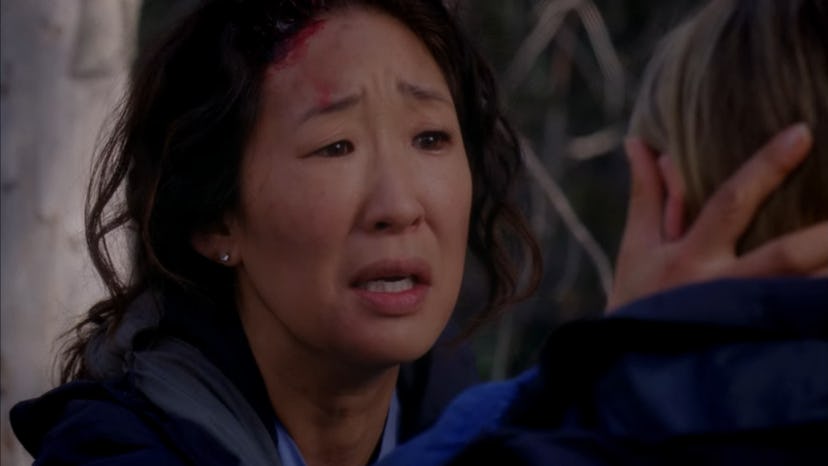 Meredith and Cristina found each other post-plane crash on 'Grey's Anatomy.' Screenshot via ABC