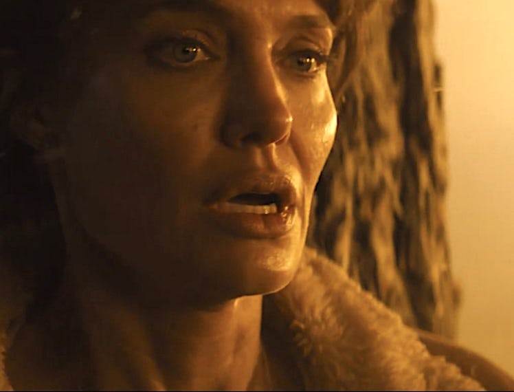 Angelina Jolie looking scared