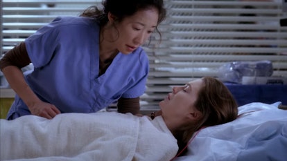 Cristina helped bring Meredith back to life on 'Grey's Anatomy' after drowning. Screenshot via ABC