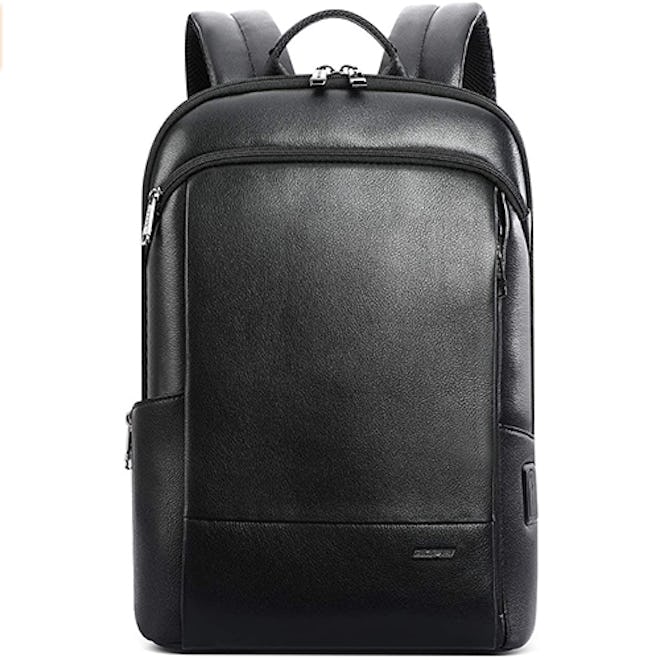 BOPAI Leather Laptop Backpack With USB