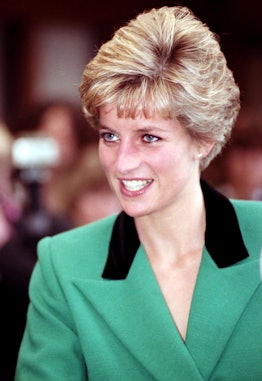 Princess Diana with her short haircut.