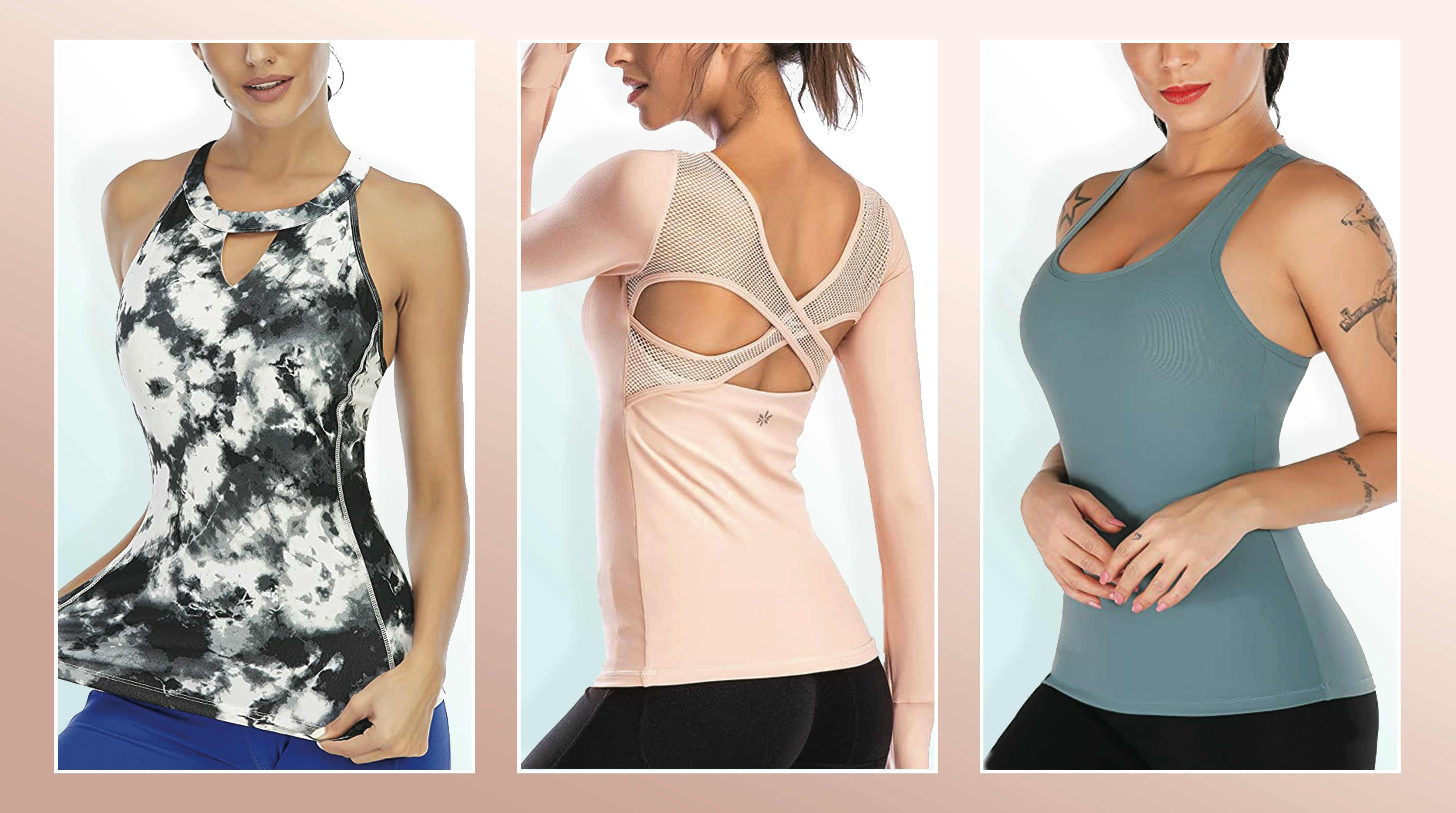 Best yoga tops 2025 with built in bra