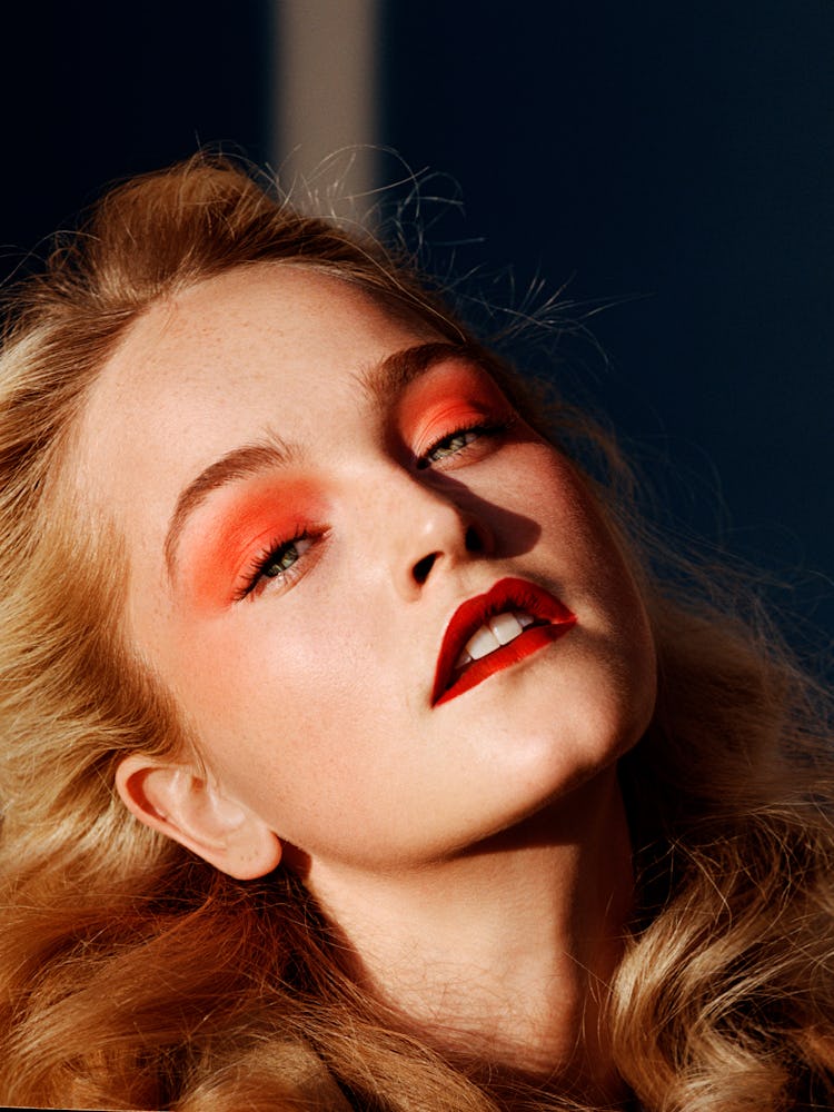 Jean Campbell with red eyeshadow 