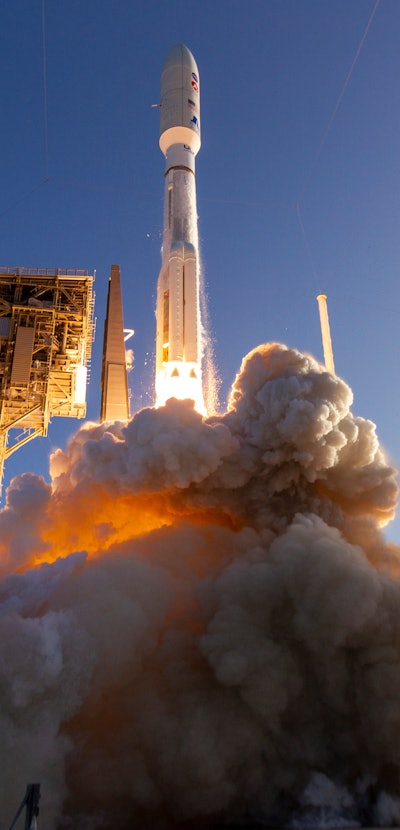 A United Launch Alliance (ULA) Atlas V rocket carrying the Mars 2020 mission with the Perseverance r...
