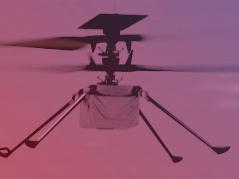 An artist's rendering of the Ingenuity Mars helicopter.