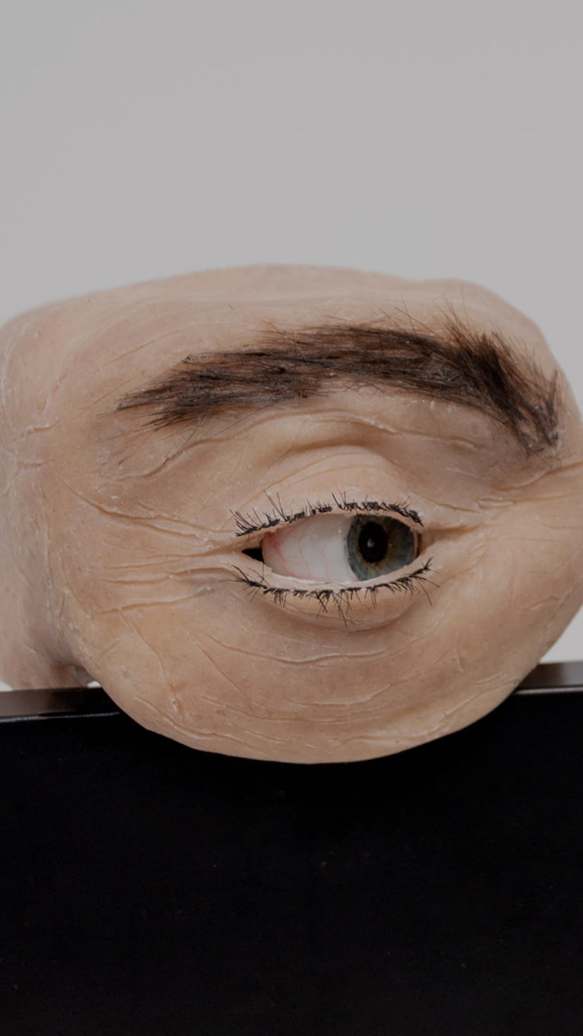 A human-like eye in the form of a webcam.