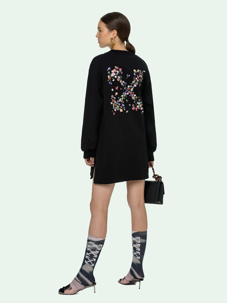 Flowers Arrow Sweatshirt Dress