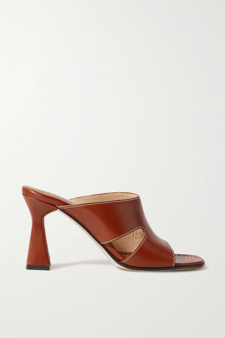 Marie Cutout Leather Mules