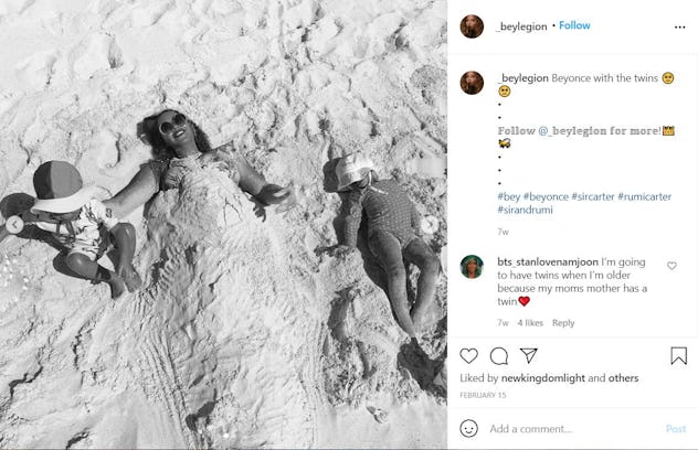 Beyoncé, Rumi and Sir enjoy a day at the beach.