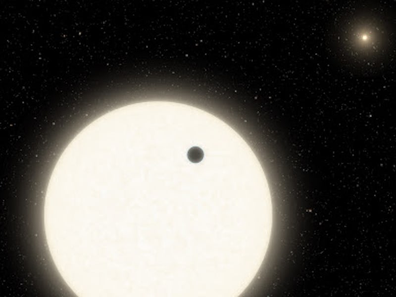 planet transiting star in triple star system 