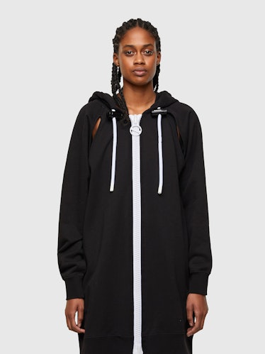 D-Akron Cut-Out Hoodie Dress 