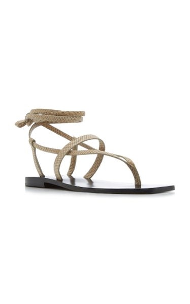 James Snake-Effect Leather Sandals