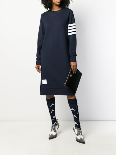 4-Bar Loopback Sweatshirt Dress 