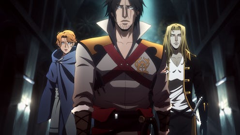 Trevor Belmont, Alucard and Sypha Belnades in 'Castlevania' via Netflix press site.