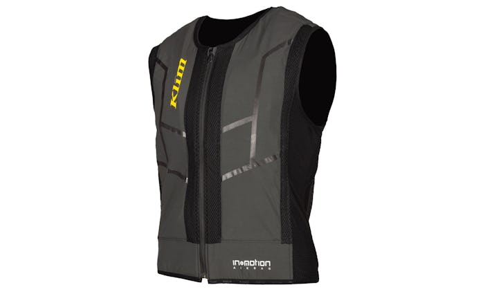 The Klim Ai-1 is a motorcycle vest that features built in "smart airbags." Klim offers the vest thro...