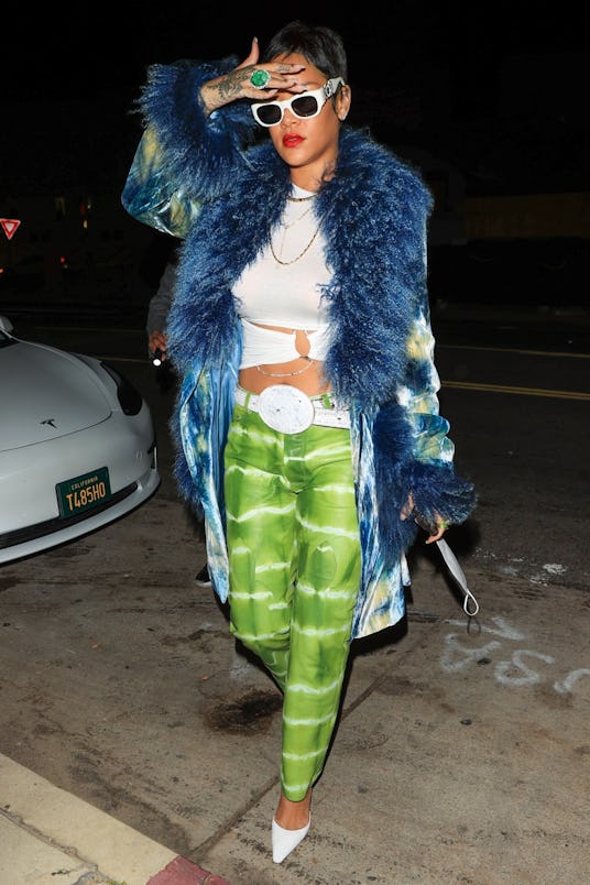 Rihanna shows off her new short hair style arriving for dinner at Giorgio Baldi in Santa Monica.