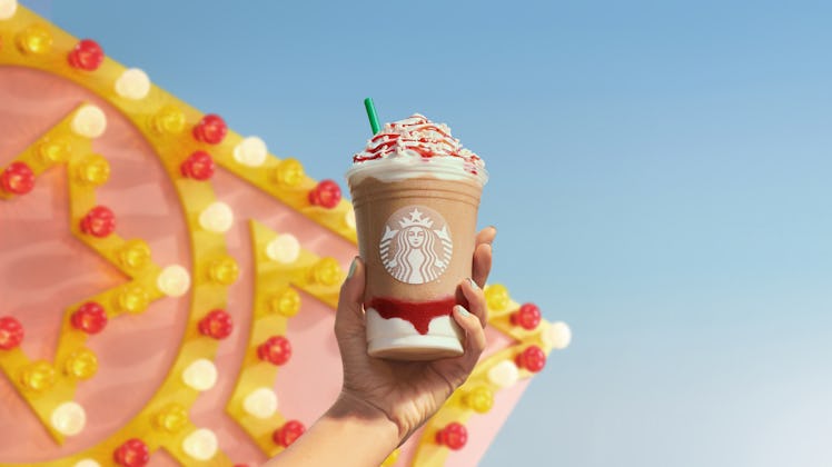 What's in Starbucks' Strawberry Funnel Cake Frappuccino? The menu item pays tribute to a classic des...
