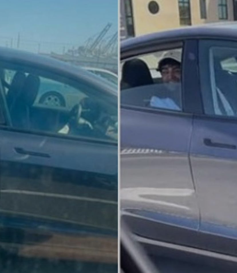 A Tesla driver in California is under police investigation for driving his car from the back seat.