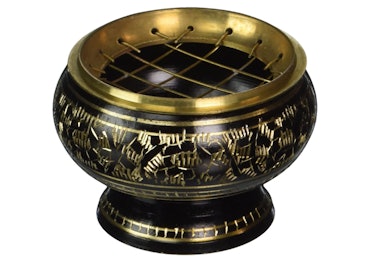 New Age Imports, Inc. Decorated Brass Incense Burner