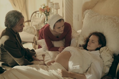 Elisabeth Moss and Madeline Brewer in Season One of The Handmaid's Tale via Hulu Press Site.