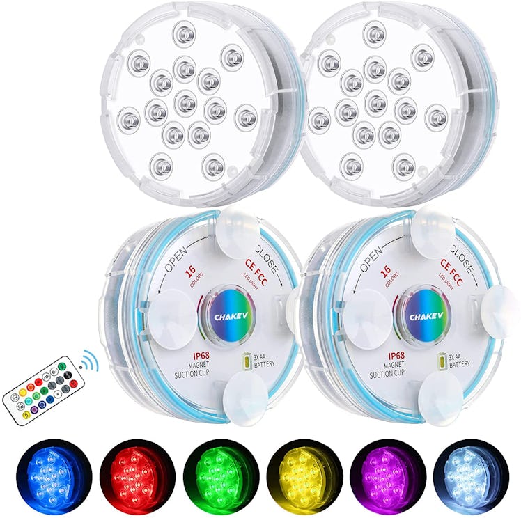Chakev Submersible LED Pool Lights (4-Pack)
